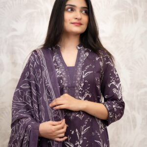 Elegant Printed 3-Piece Kurti Set with Dupatta